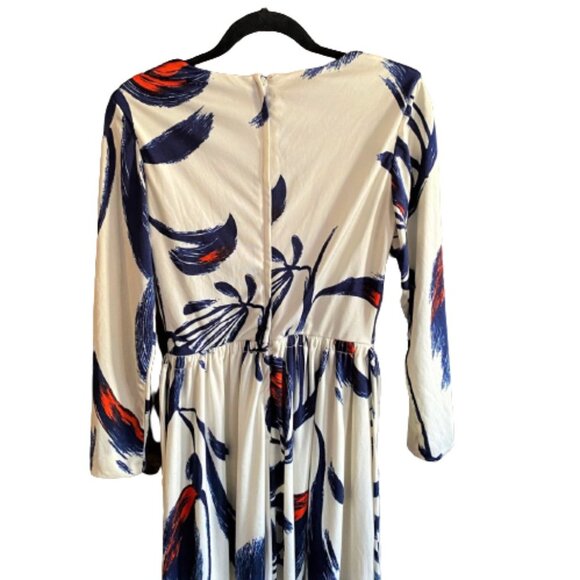 Vintage maxi dress 70s cowl neck, tie back, lined long sleeve - Picture 8 of 13